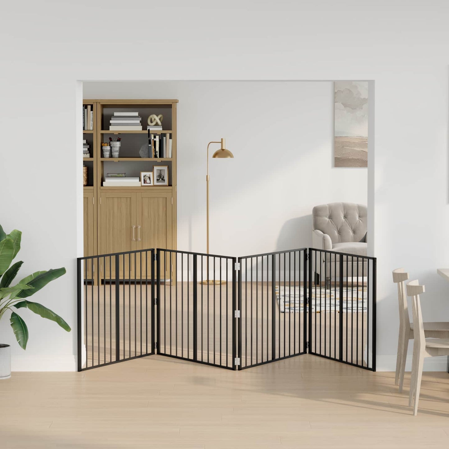 vidaXL Πόρτα Σκύλου 4 τμχ. Μαύρο 100 x 80 cm Επικαλυμμένος Χάλυβας