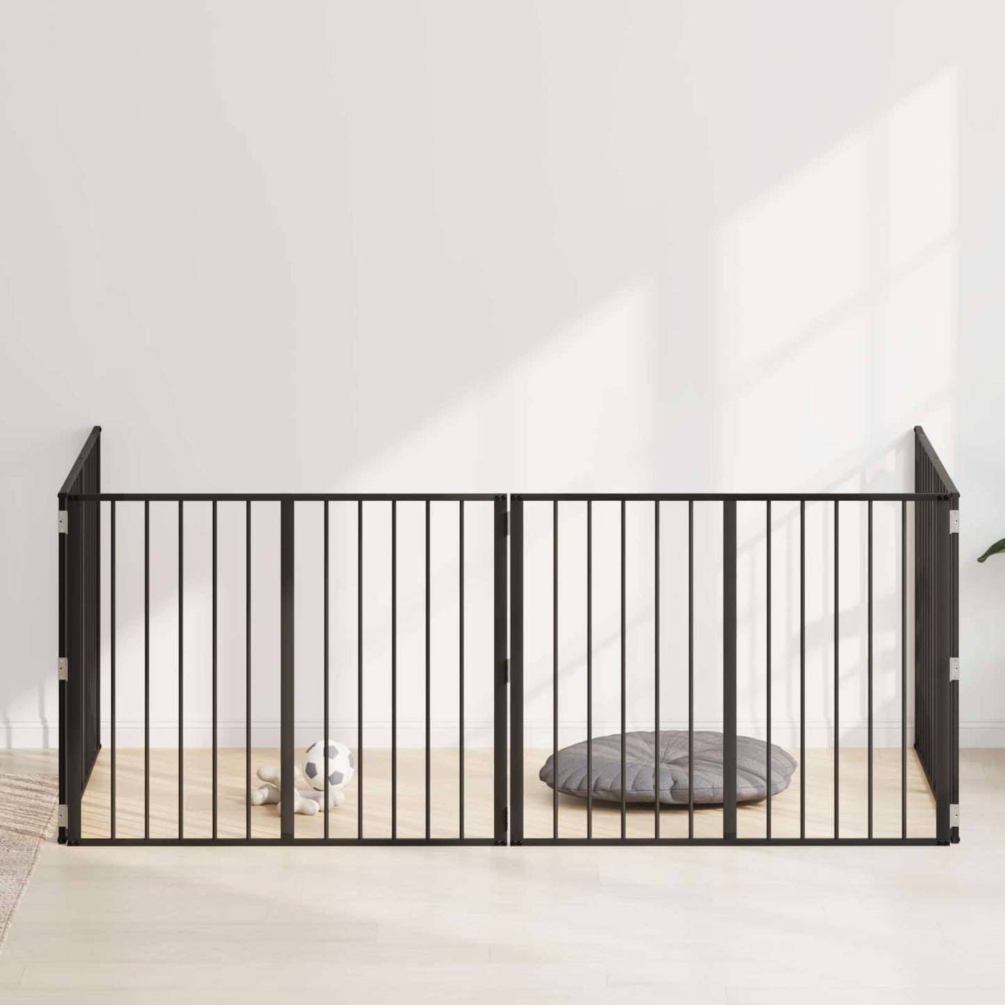 vidaXL Πόρτα Σκύλου 4 τμχ. Μαύρο 100 x 80 cm Επικαλυμμένος Χάλυβας
