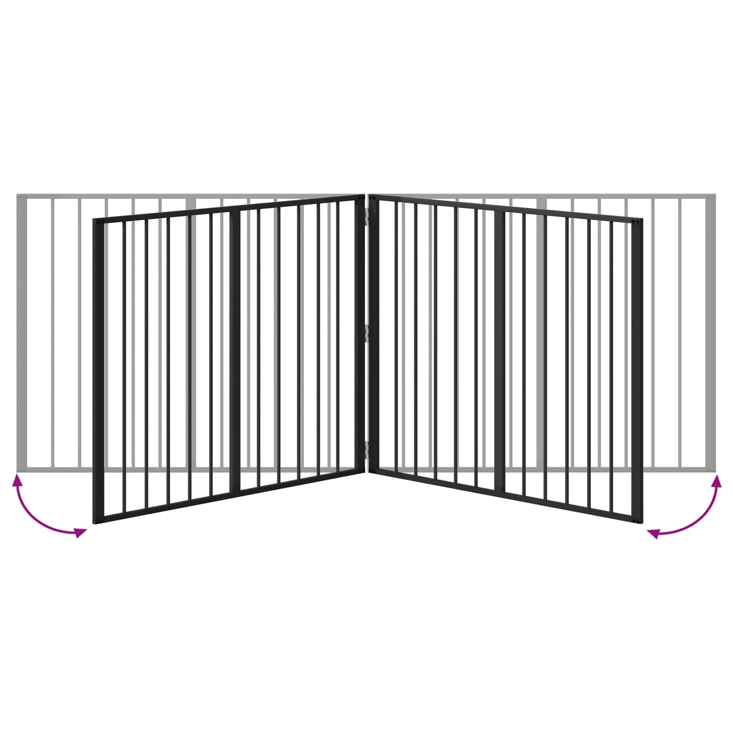 vidaXL Πόρτα Σκύλου 4 τμχ. Μαύρο 100 x 80 cm Επικαλυμμένος Χάλυβας