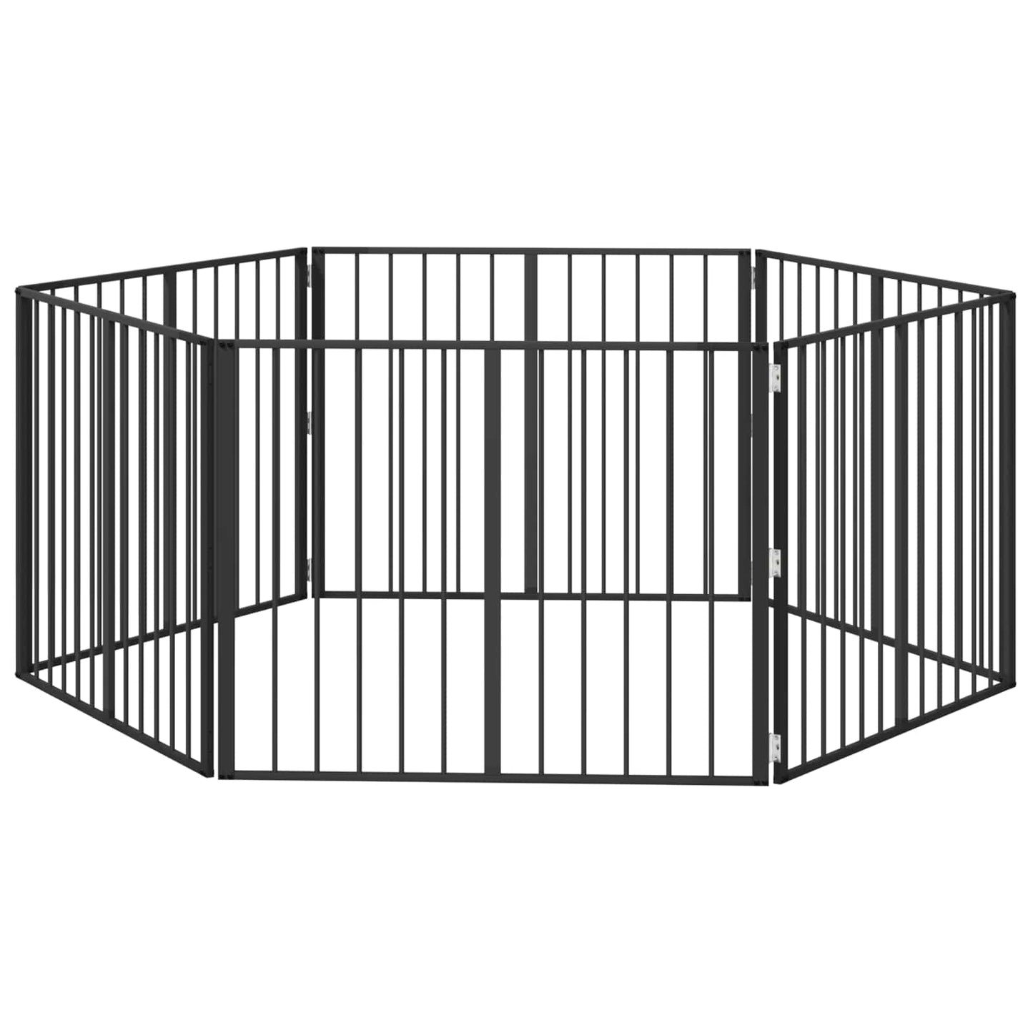 vidaXL Πόρτα Σκύλου 6 τμχ. Μαύρο 100 x 80 cm Επικαλυμμένος Χάλυβας