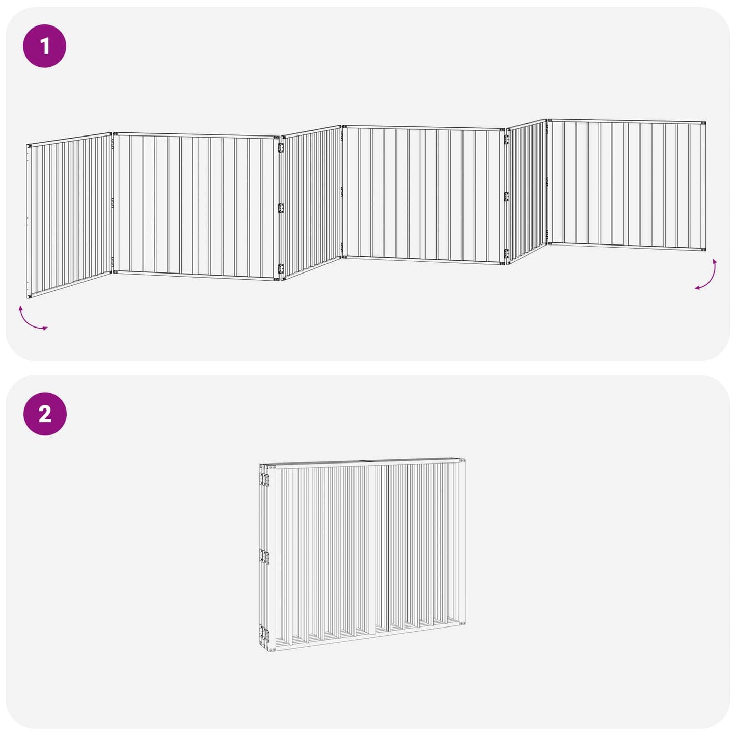 vidaXL Πόρτα Σκύλου 6 τμχ. Μαύρο 100 x 80 cm Επικαλυμμένος Χάλυβας