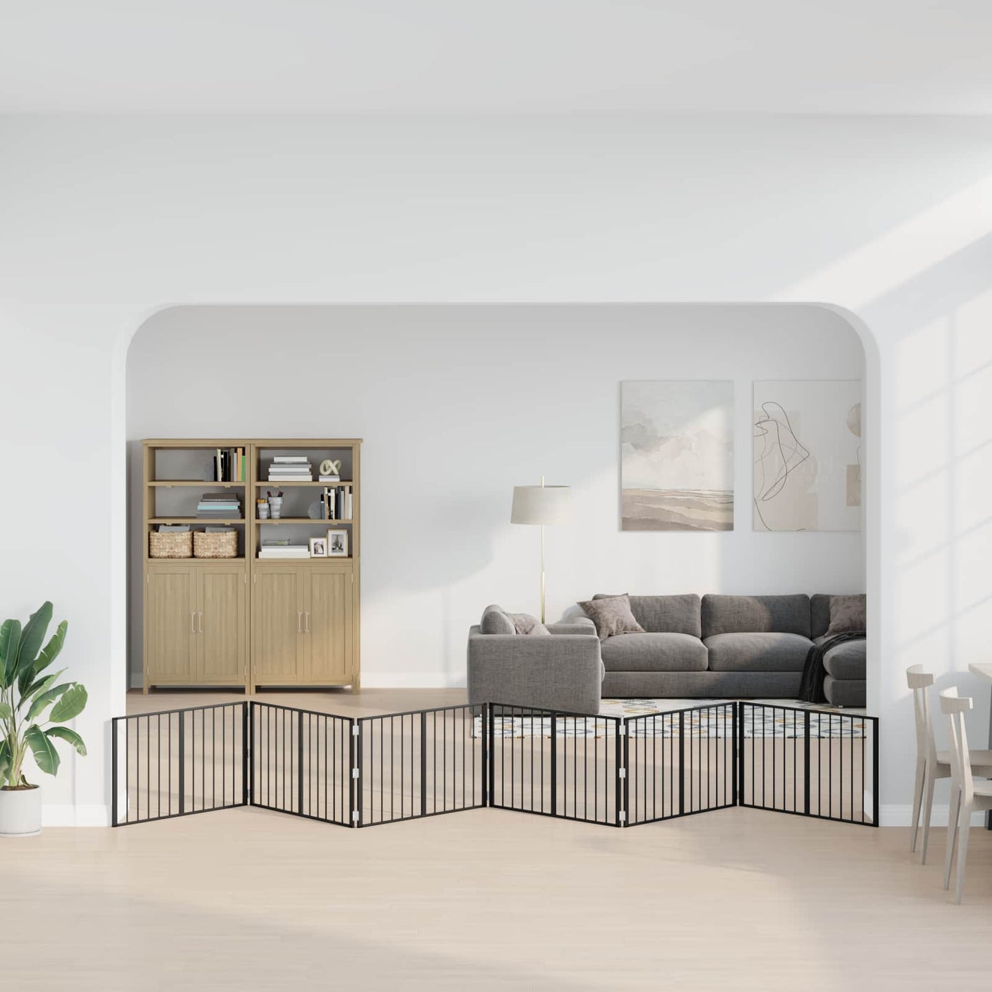 vidaXL Πόρτα Σκύλου 6 τμχ. Μαύρο 100 x 60 cm Επικαλυμμένος Χάλυβας