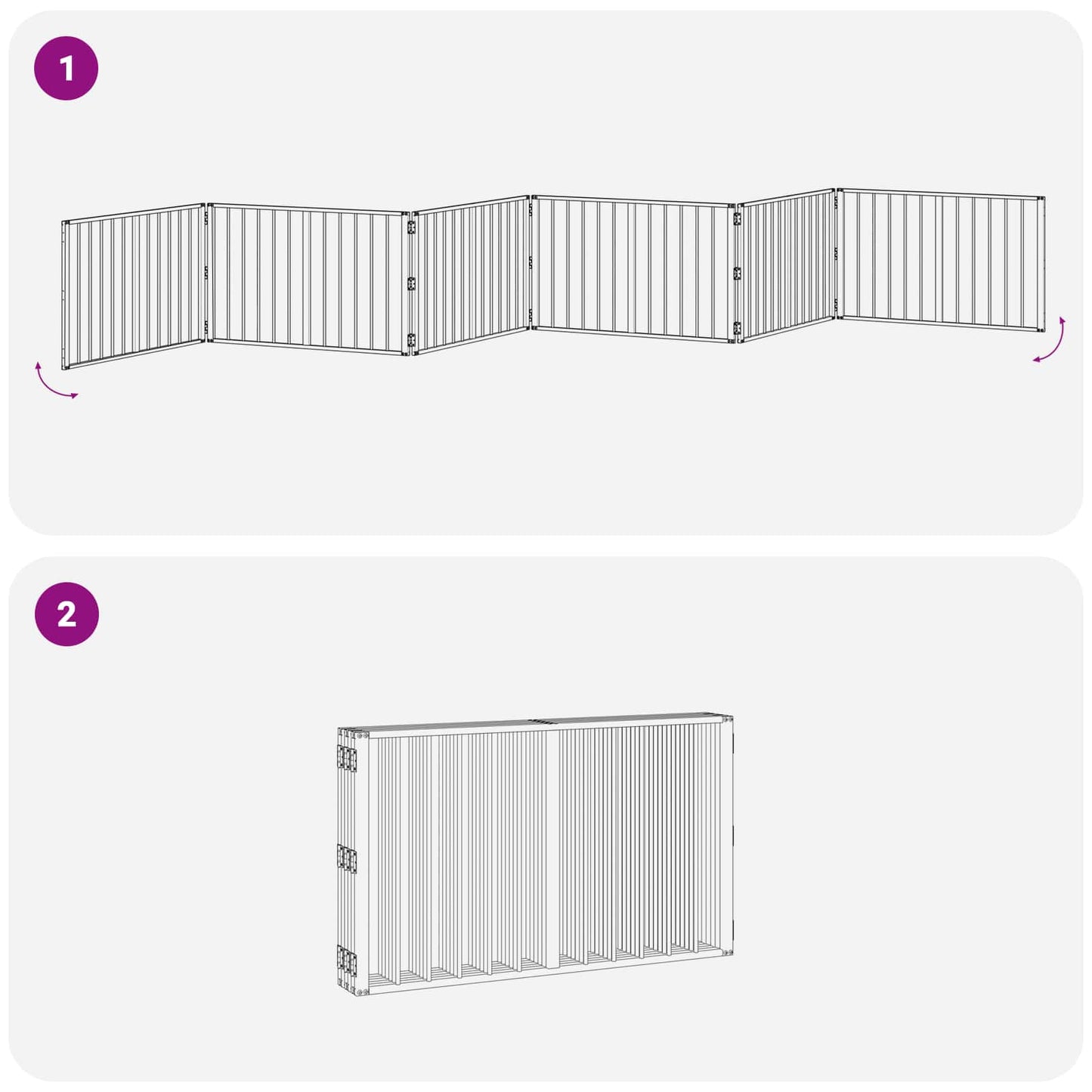 vidaXL Πόρτα Σκύλου 6 τμχ. Μαύρο 100 x 60 cm Επικαλυμμένος Χάλυβας