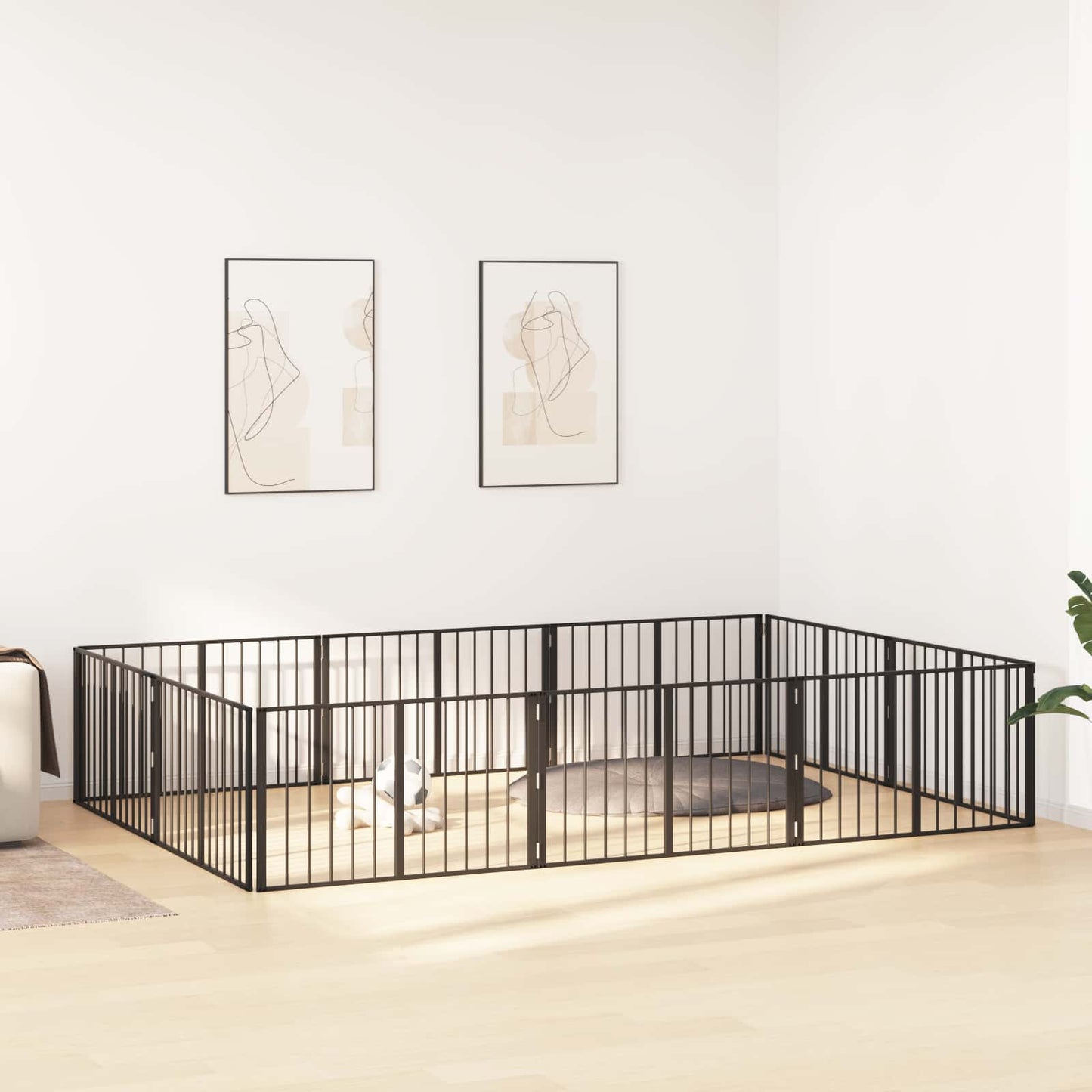 vidaXL Πόρτα Σκύλου 10 τμχ. Μαύρο 100 x 60 cm Επικαλυμμένος Χάλυβας