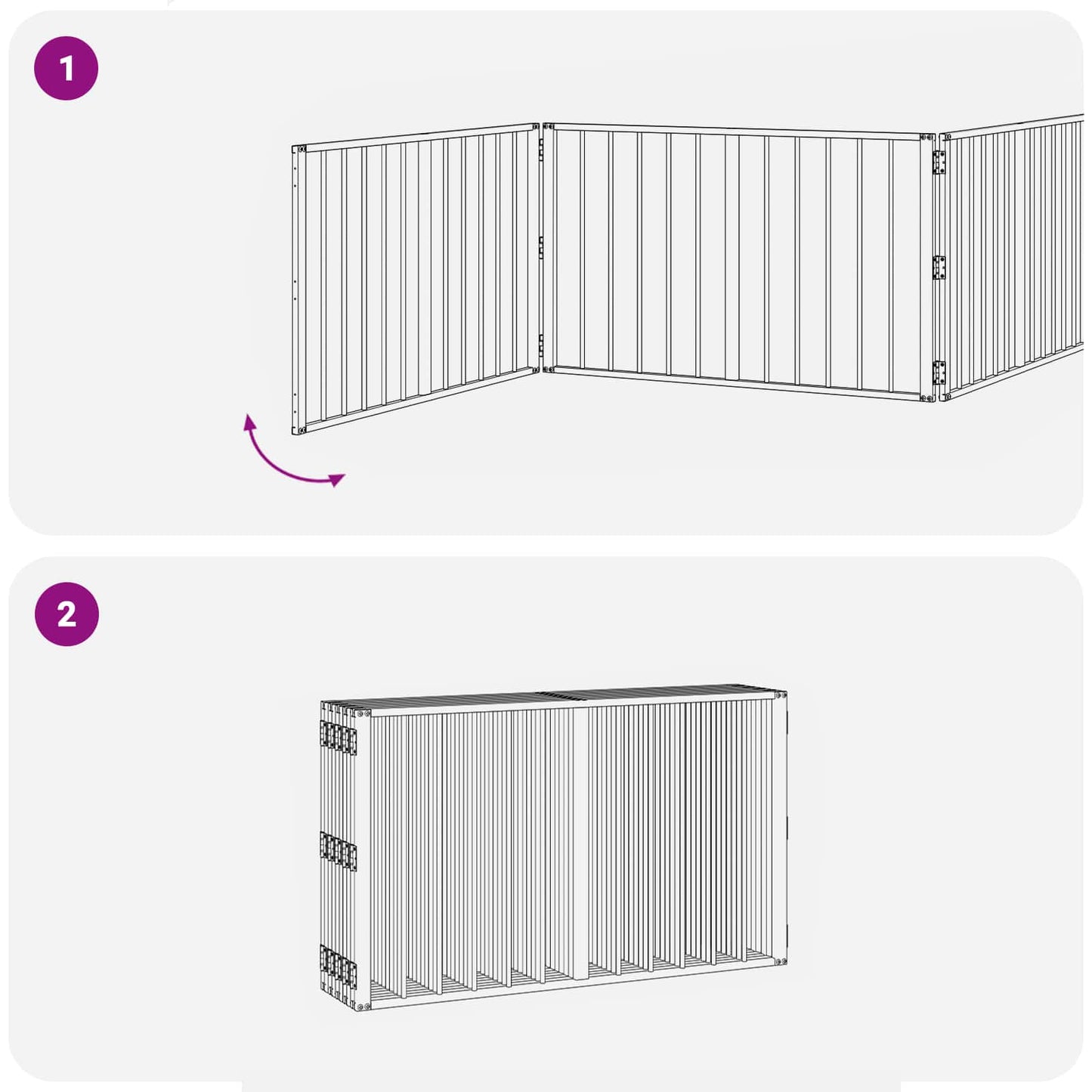 vidaXL Πόρτα Σκύλου 10 τμχ. Μαύρο 100 x 60 cm Επικαλυμμένος Χάλυβας