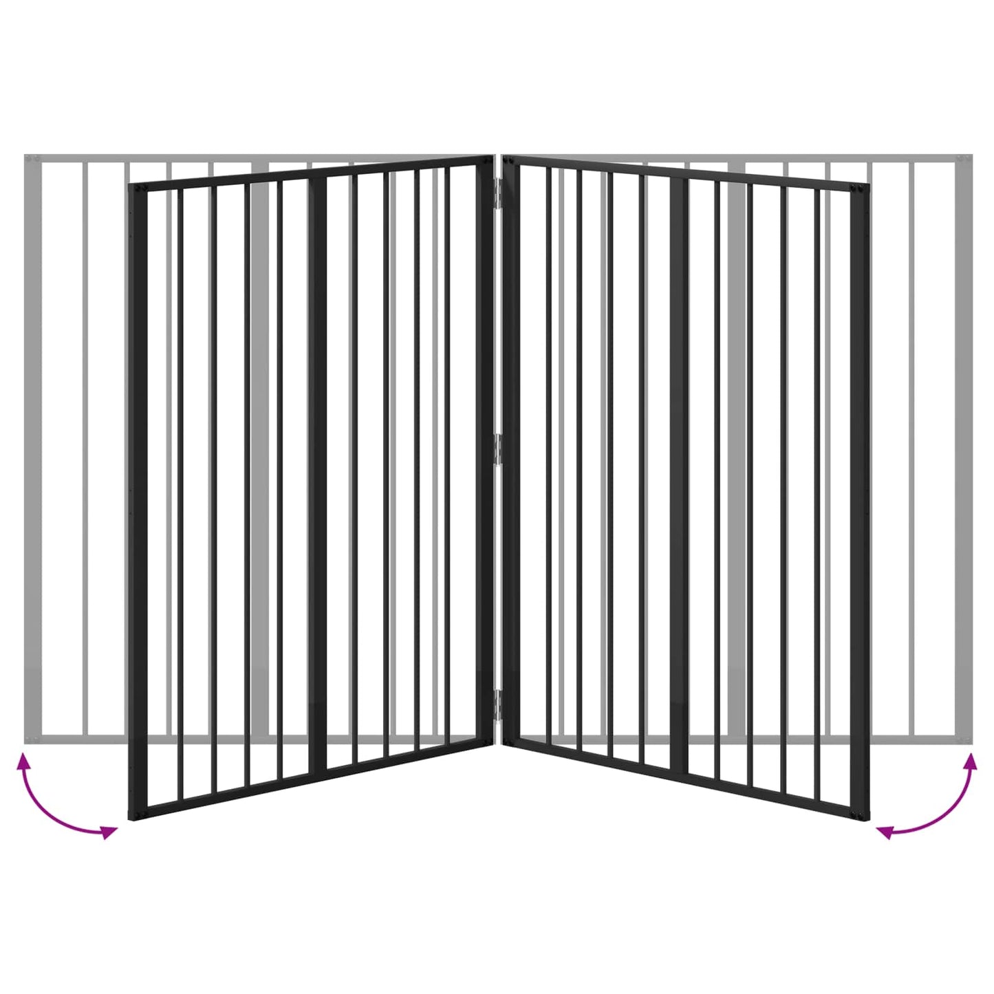 vidaXL Πόρτα Σκύλου 2 τμχ. Μαύρο 80 x 100 cm Επικαλυμμένος Χάλυβας