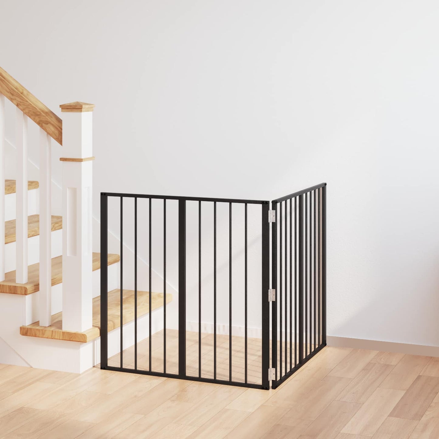 vidaXL Πόρτα Σκύλου 2 τμχ. Μαύρο 80 x 80 cm Επικαλυμμένος Χάλυβας