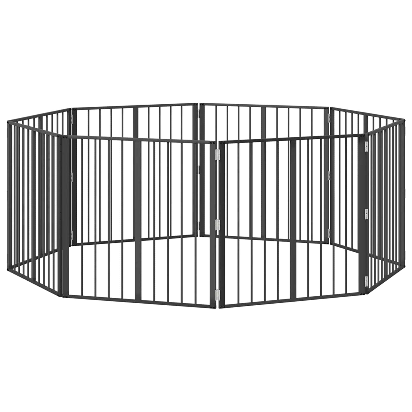 vidaXL Πόρτα Σκύλου 8 τμχ. Μαύρο 80 x 80 cm Επικαλυμμένος Χάλυβας