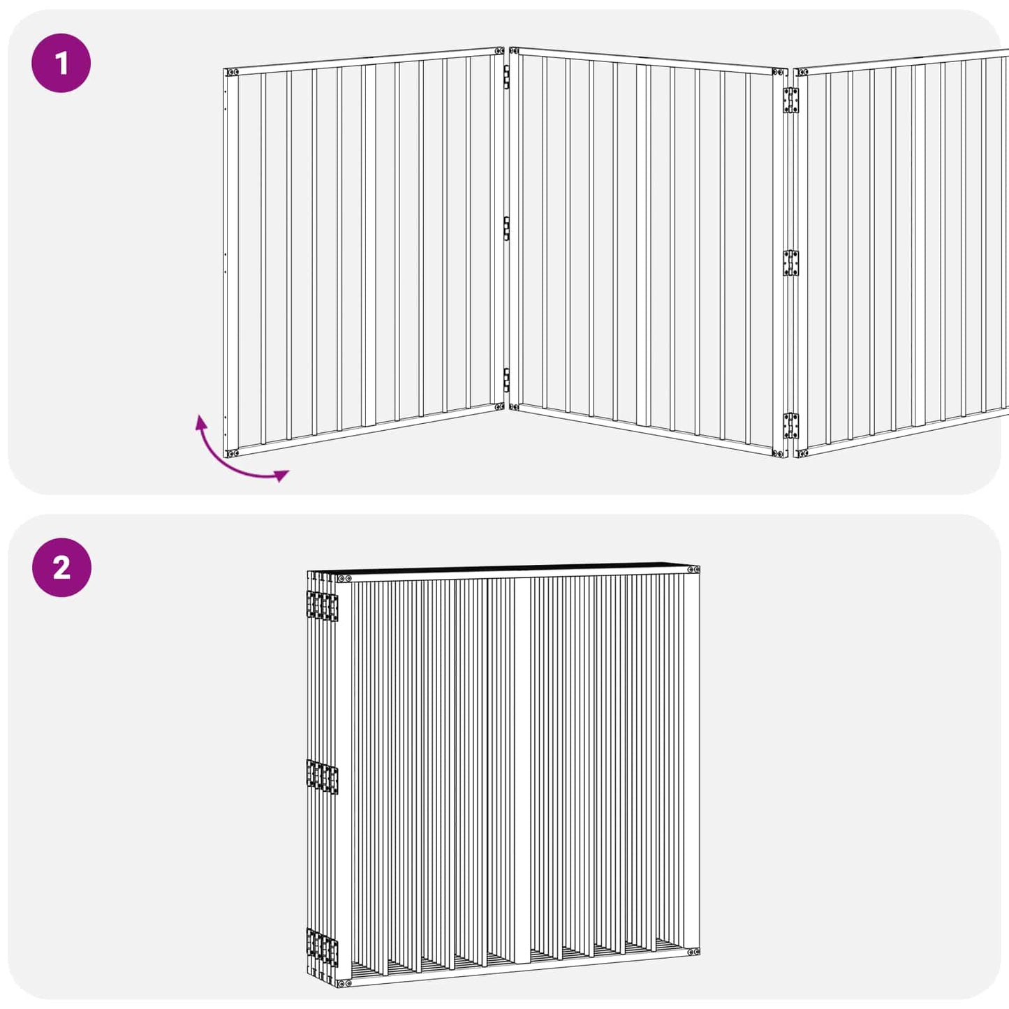 vidaXL Πόρτα Σκύλου 8 τμχ. Μαύρο 80 x 80 cm Επικαλυμμένος Χάλυβας