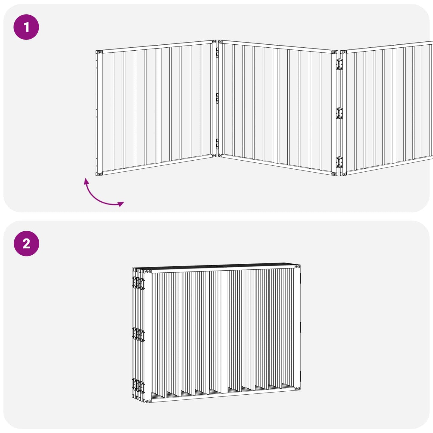 vidaXL Πόρτα Σκύλου 8 τμχ. Μαύρο 80 x 60 cm Επικαλυμμένος Χάλυβας