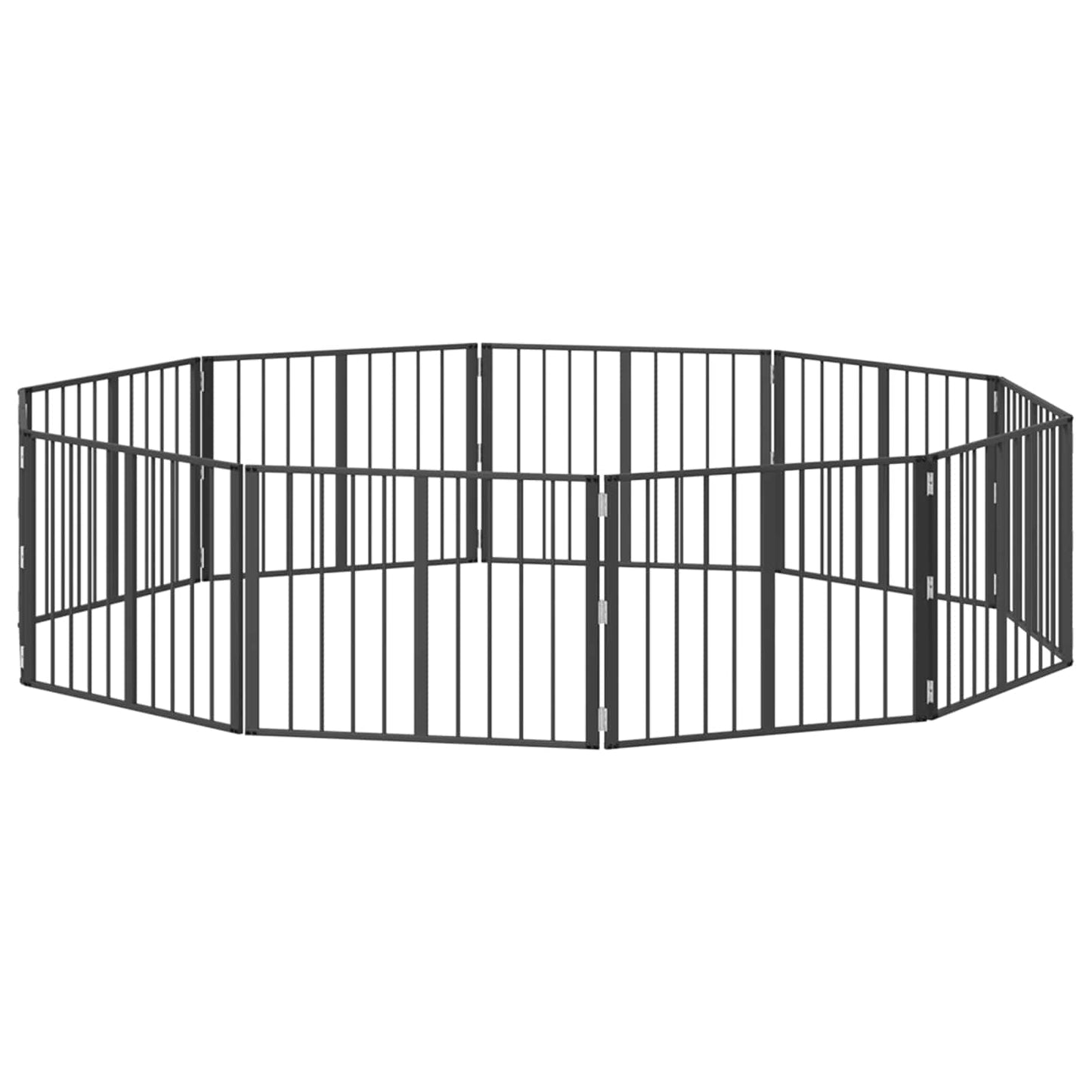 vidaXL Πόρτα Σκύλου 10 τμχ. Μαύρο 80 x 60 cm Επικαλυμμένος Χάλυβας