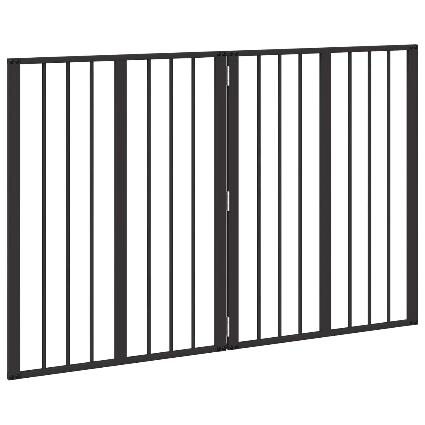 vidaXL Πόρτα Σκύλου 2 τμχ. Μαύρο 60 x 80 cm Επικαλυμμένος Χάλυβας
