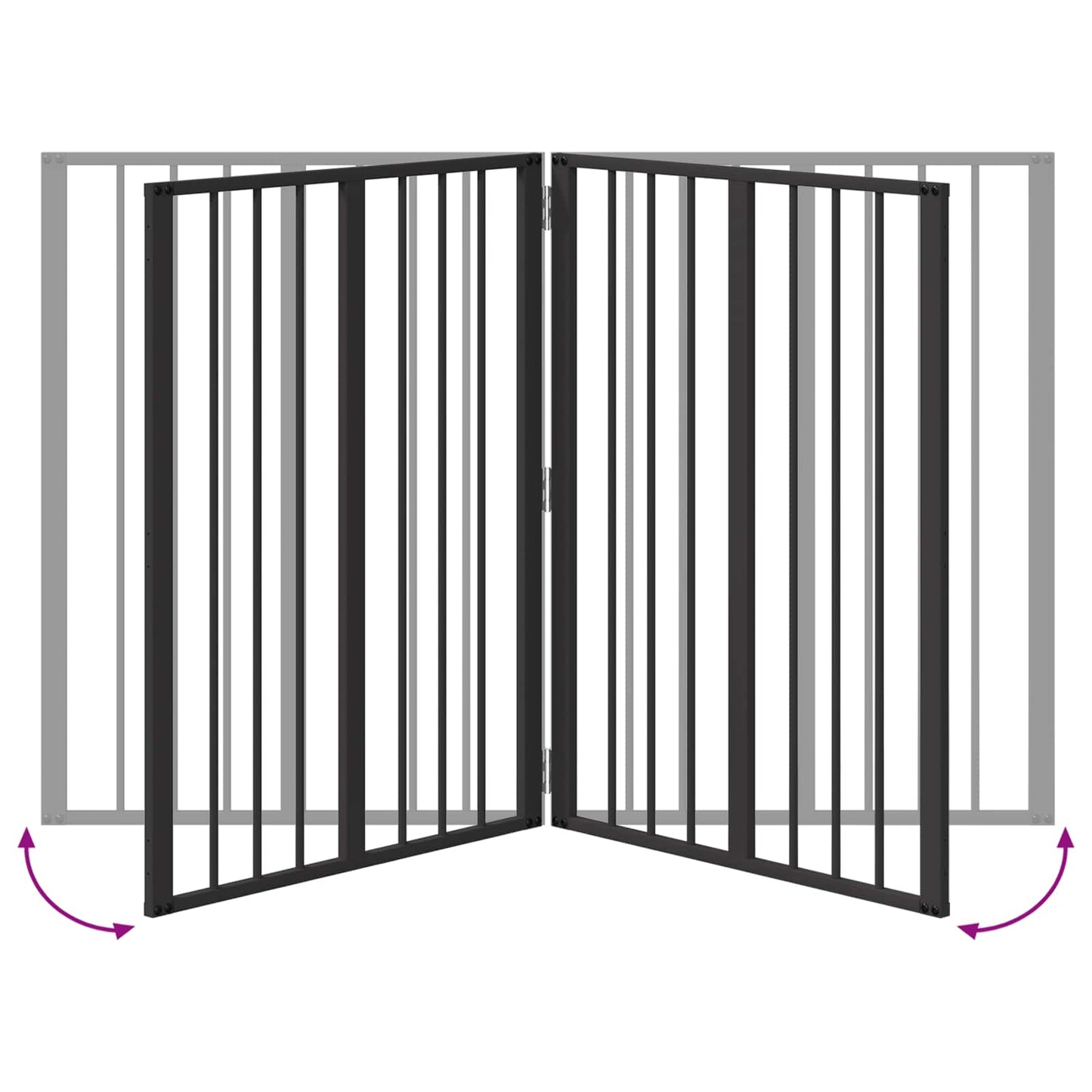 vidaXL Πόρτα Σκύλου 2 τμχ. Μαύρο 60 x 80 cm Επικαλυμμένος Χάλυβας