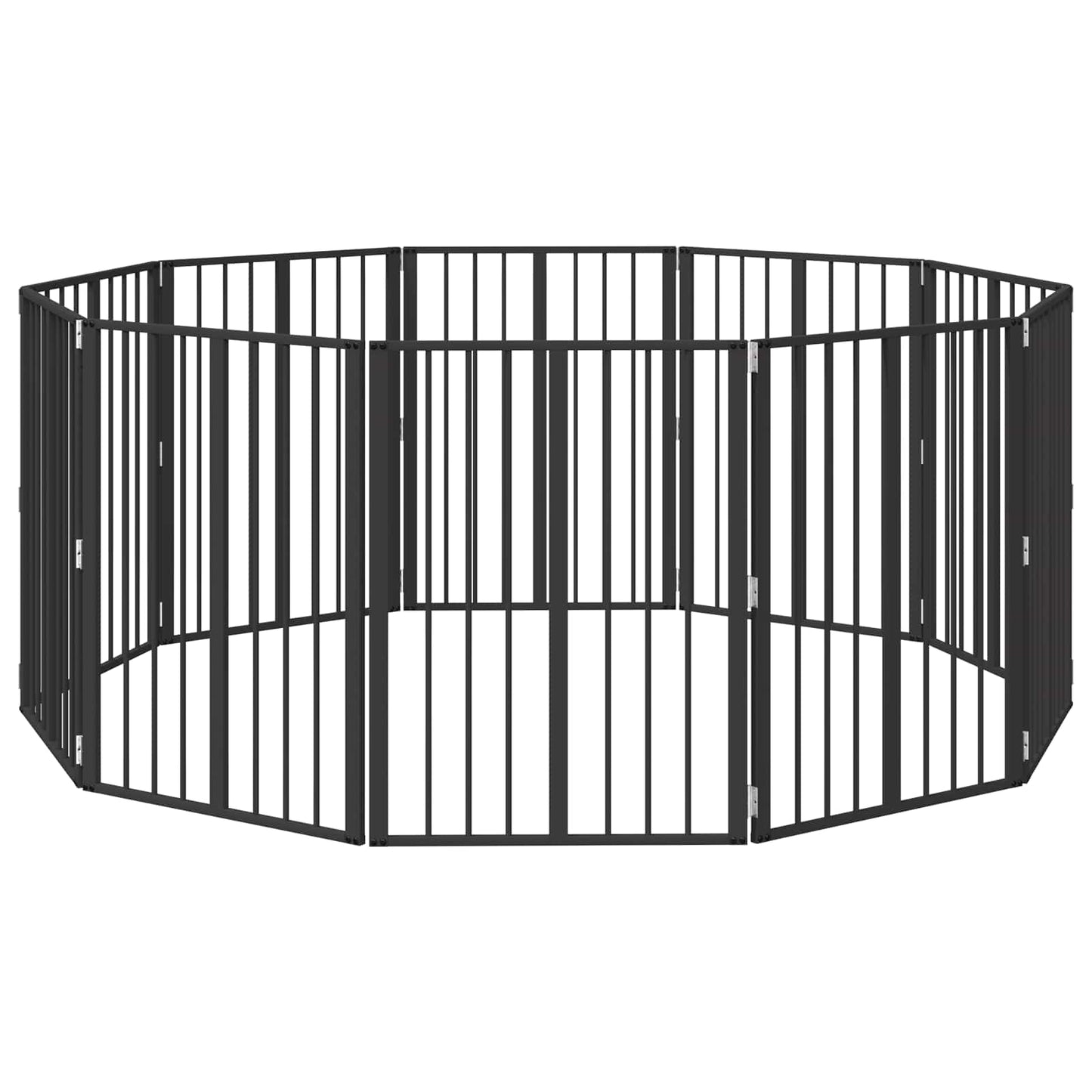 vidaXL Πόρτα Σκύλου 10 τμχ. Μαύρο 60 x 80 cm Επικαλυμμένος Χάλυβας