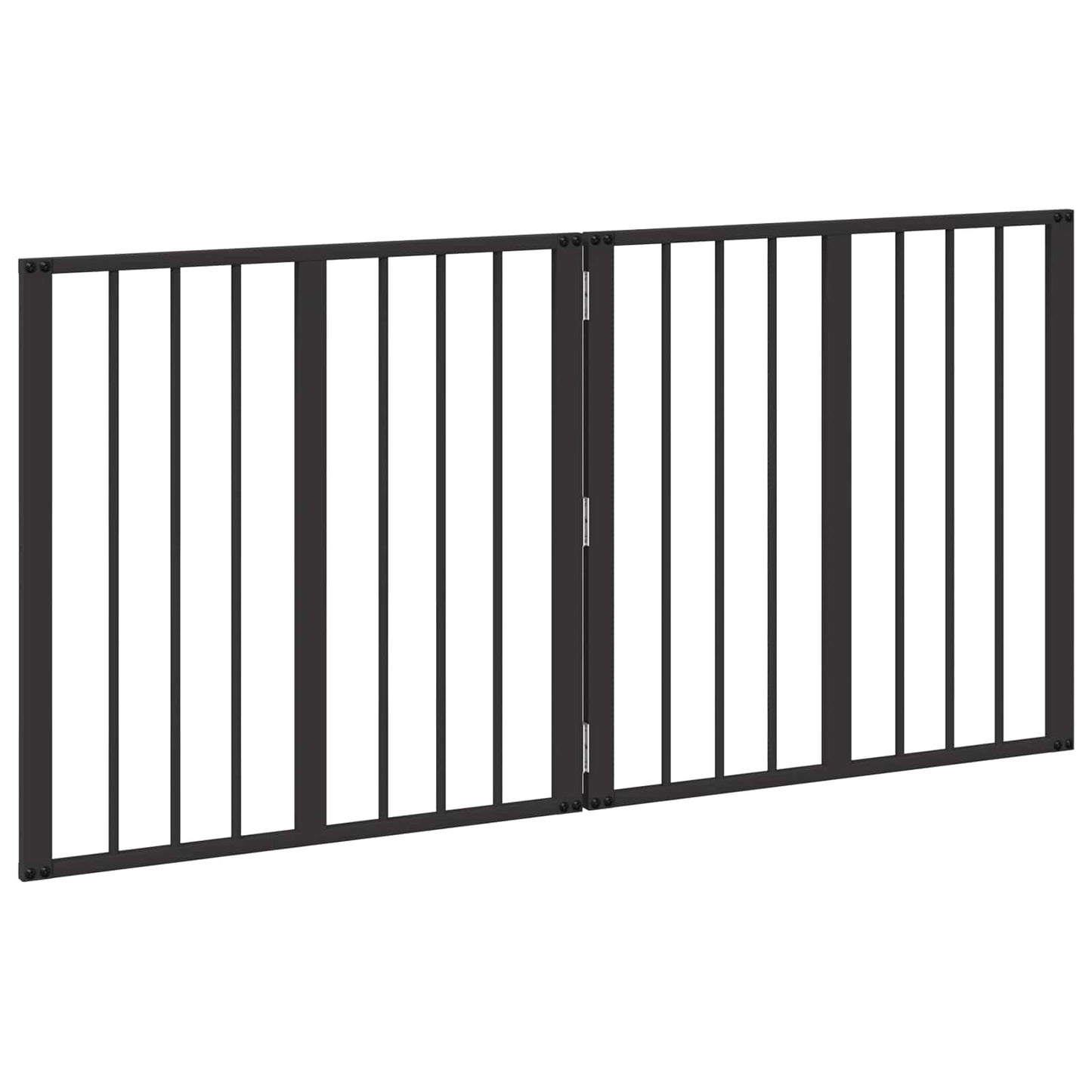 vidaXL Πόρτα Σκύλου 2 τμχ. Μαύρο 60 x 60 cm Επικαλυμμένος Χάλυβας