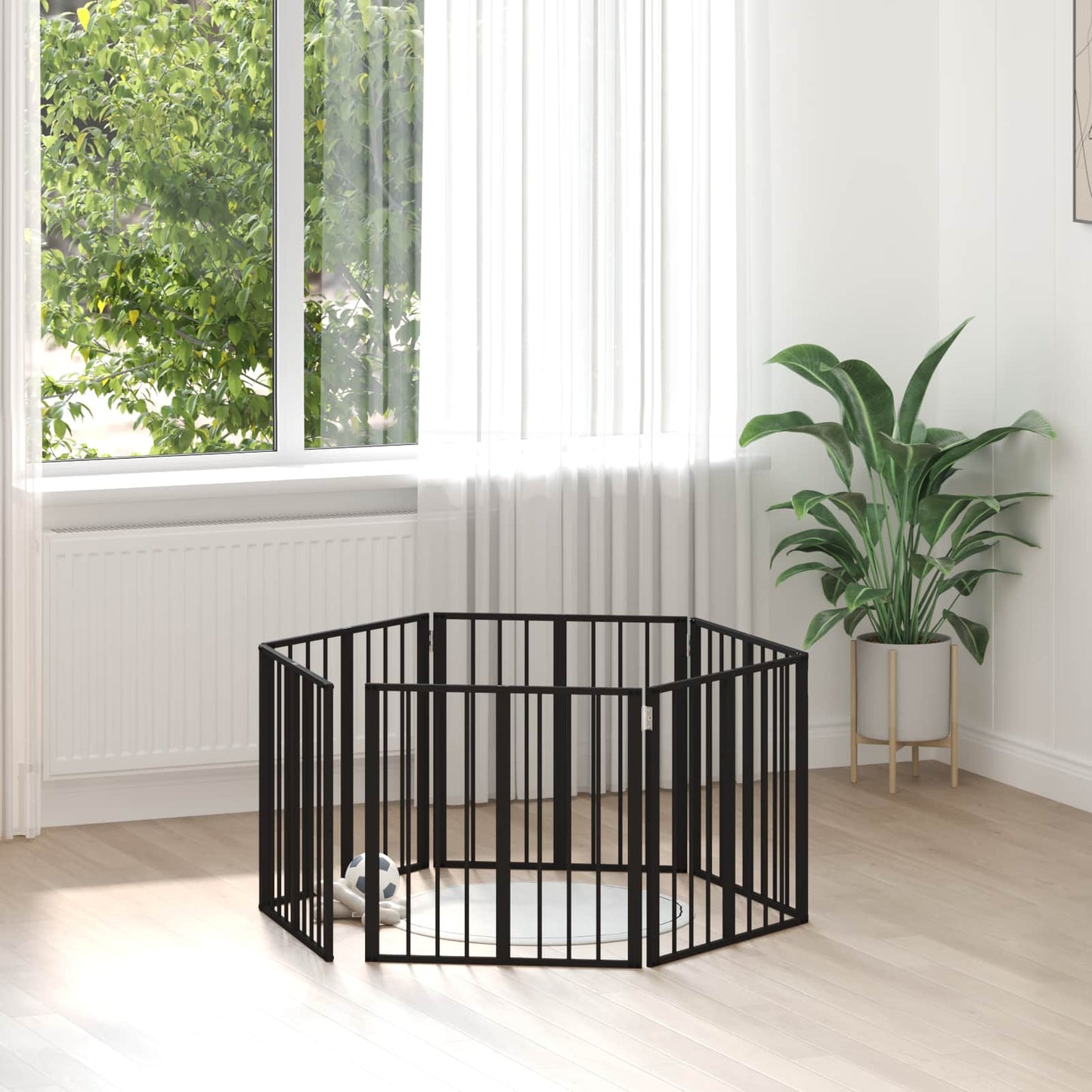 vidaXL Πόρτα Σκύλου 6 τμχ. Μαύρο 60 x 60 cm Επικαλυμμένος Χάλυβας