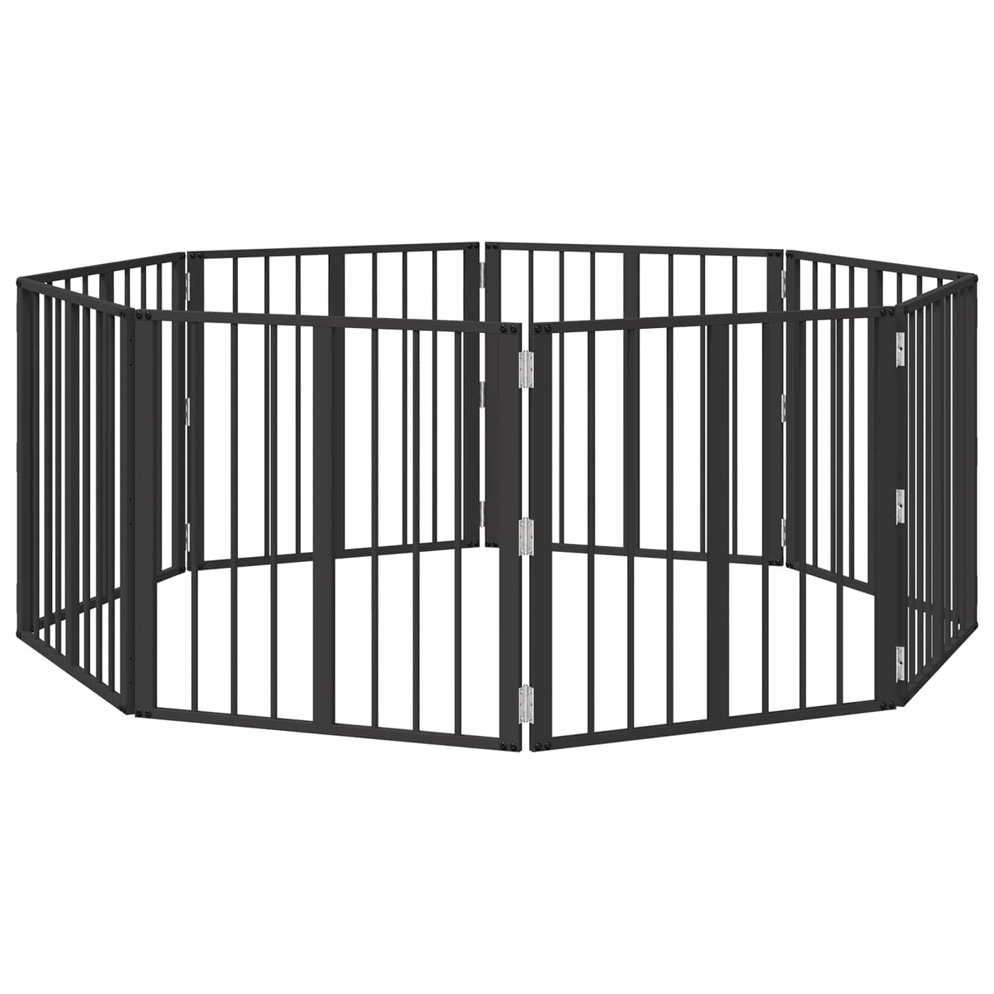 vidaXL Πόρτα Σκύλου 8 τμχ. Μαύρο 60 x 60 cm Επικαλυμμένος Χάλυβας