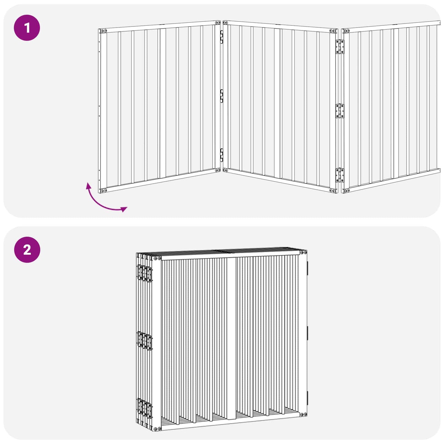 vidaXL Πόρτα Σκύλου 8 τμχ. Μαύρο 60 x 60 cm Επικαλυμμένος Χάλυβας