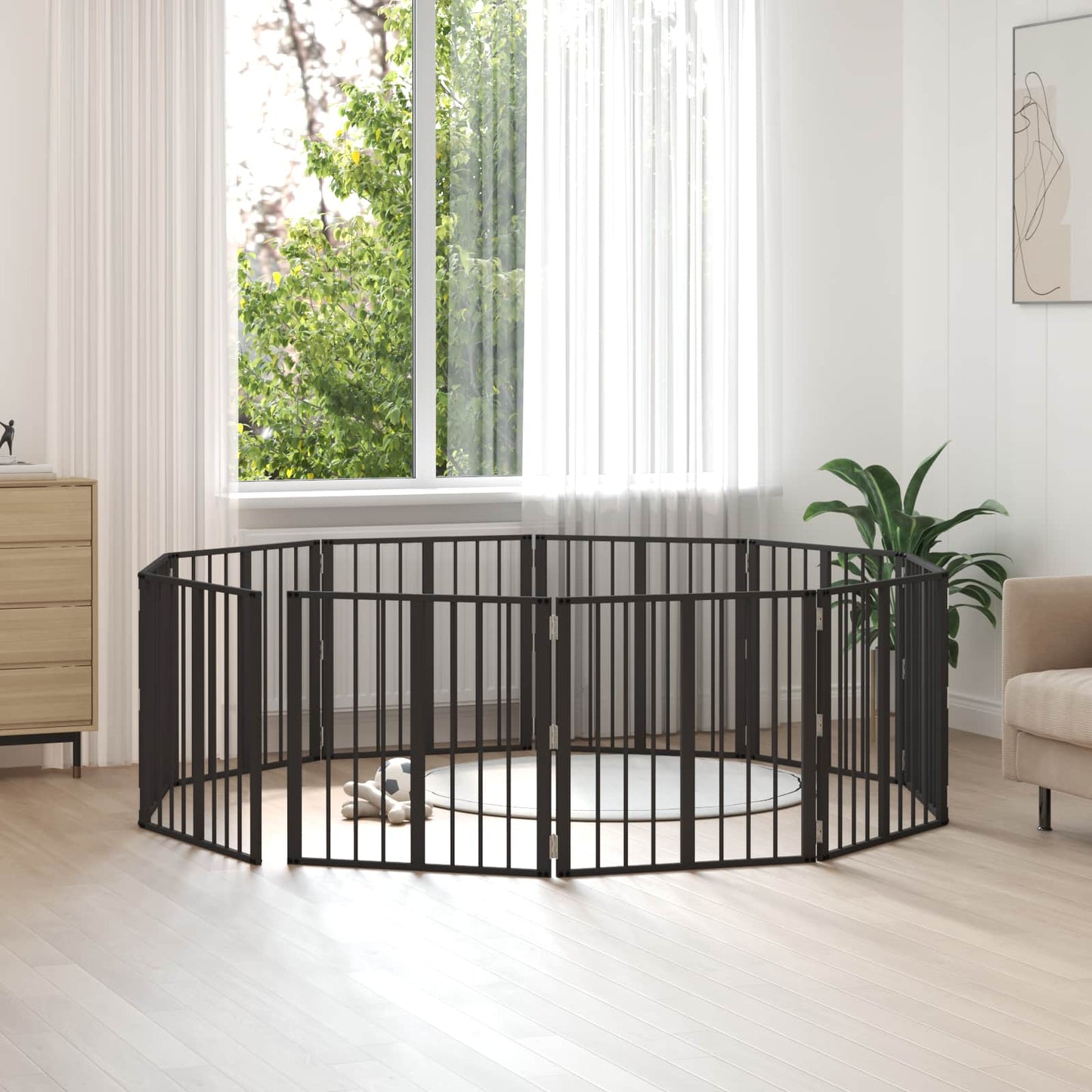 vidaXL Πόρτα Σκύλου 10 τμχ. Μαύρο 60 x 60 cm Επικαλυμμένος Χάλυβας
