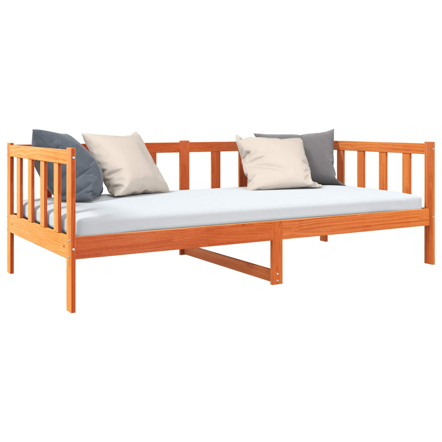 vidaXL Σκελετός Κρεβατιού Κερωτό καφέ 90 x 190 cm Στερεά ξυλεία πεύκου