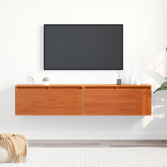vidaXL Ντουλάπα Τοίχου 2 τμχ. Κερωτό καφέ 80 x 30 x 35 cm