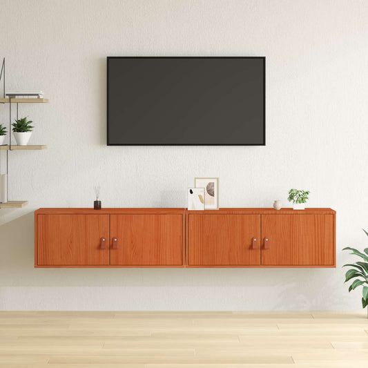 vidaXL Ντουλάπα Τοίχου 2 τμχ. Κερωτό καφέ 80 x 30 x 30 εκ