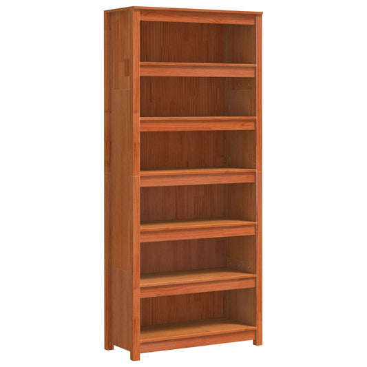 vidaXL Βιβλιοθήκη Κερωτό καφέ 80 x 35 x 183 εκ. Στερεά ξυλεία πεύκου