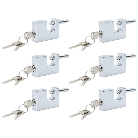vidaXL Λουκέτο 6 pcs Ασημί Ατσάλι
