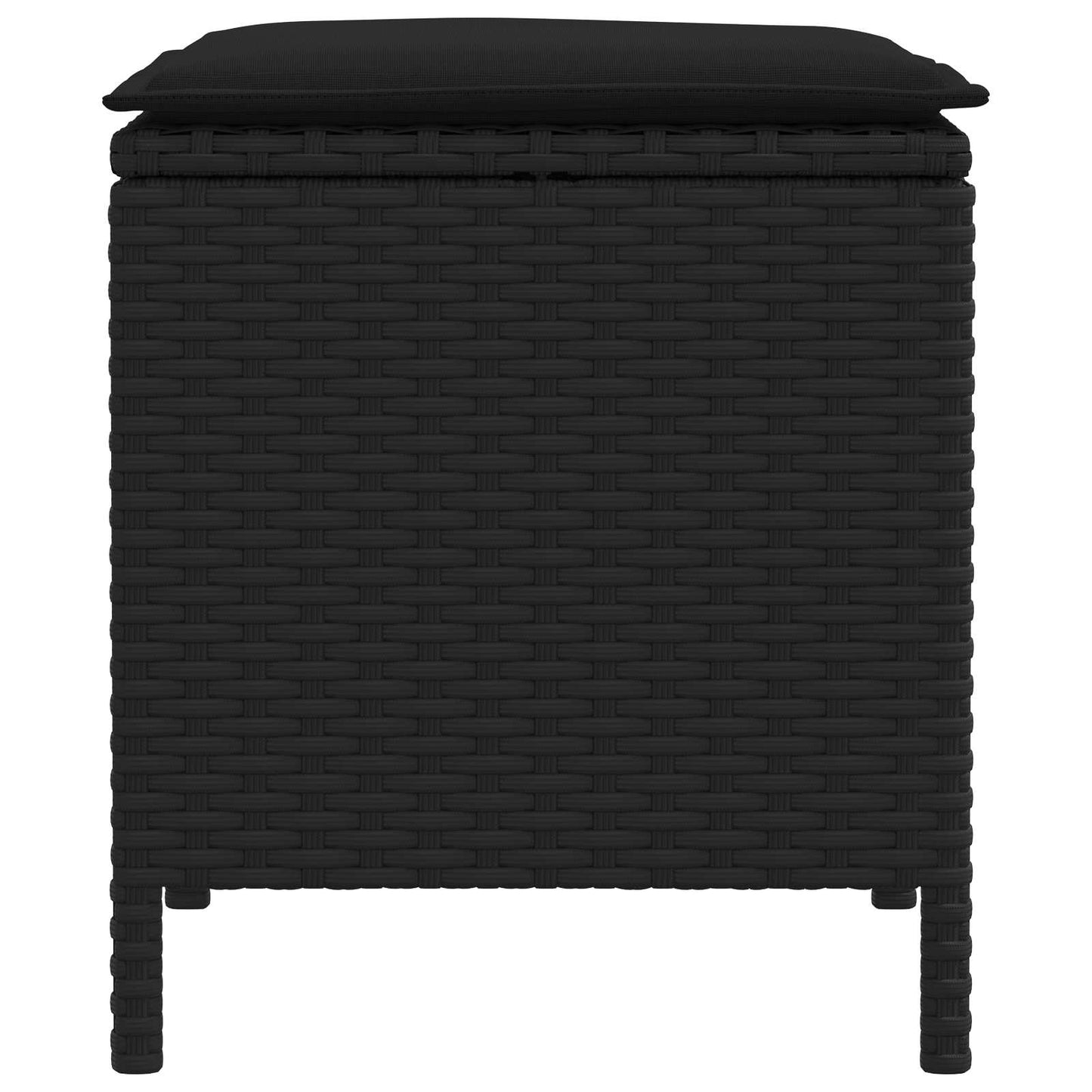 vidaXL Σκαμπό Κήπου 2 Τεμάχιο Μαύρο 38 x 38 x 45 cm Ράτα PE