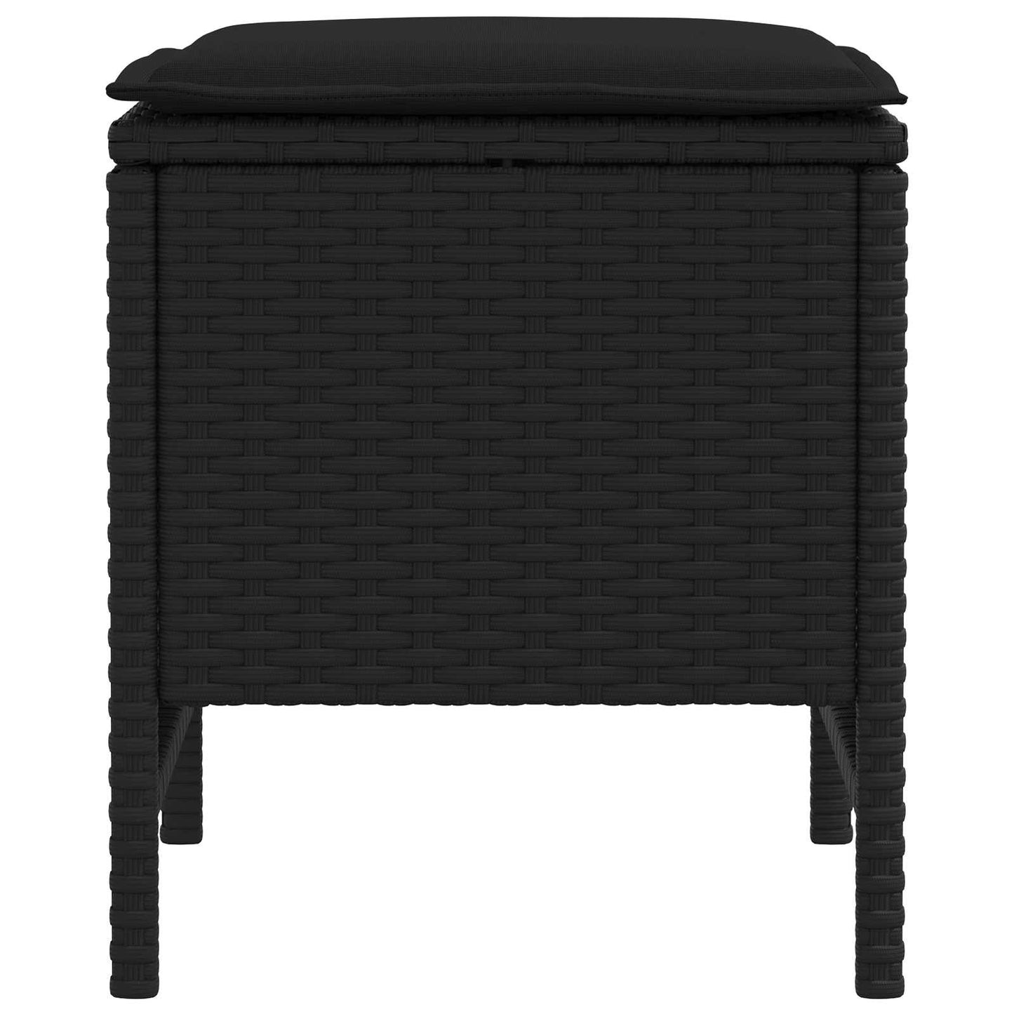 vidaXL Σκαμπό Κήπου 2 Τεμάχιο Μαύρο 38 x 38 x 45 cm Ράτα PE
