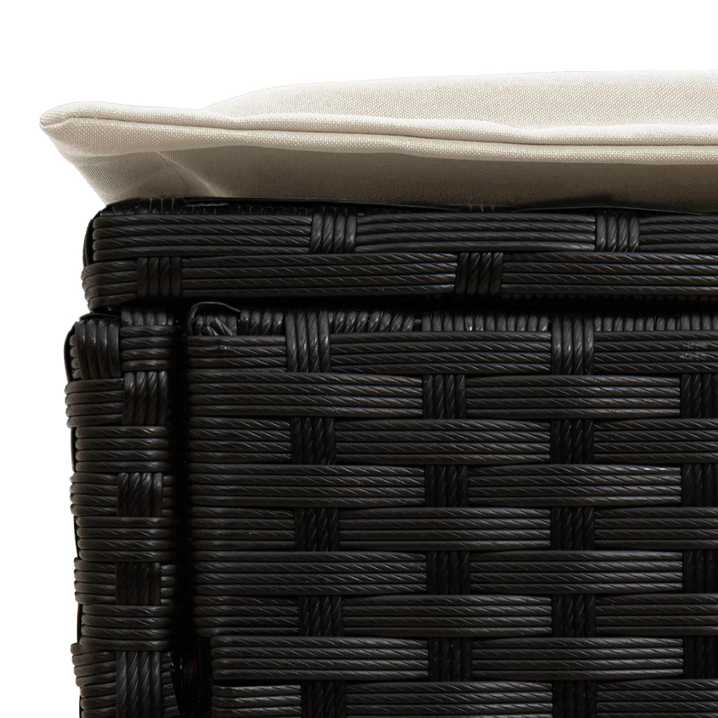vidaXL Σκαμπό Κήπου 2 Τεμάχιο Μαύρο και Κρέμα 38 x 38 x 45 cm Ράτα PE