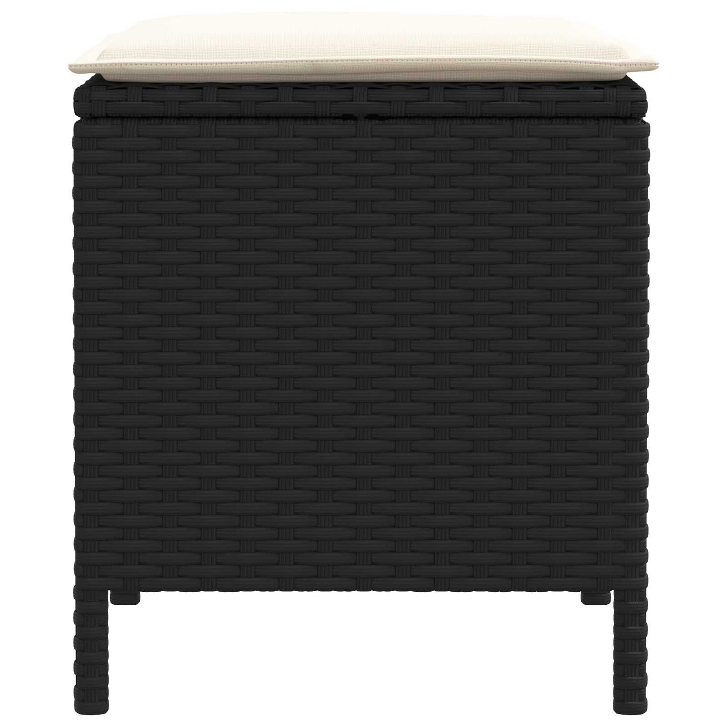 vidaXL Σκαμπό Κήπου 2 Τεμάχιο Μαύρο και Κρέμα 38 x 38 x 45 cm Ράτα PE