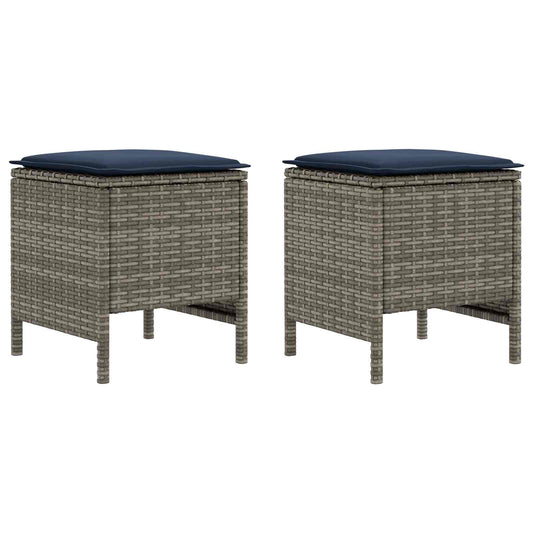 vidaXL Σκαμπό Κήπου 2 Τεμάχιο Γκρι και Navy Blue 38 x 38 x 45 cm
