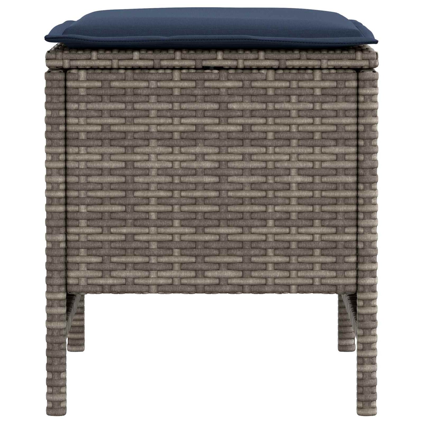 vidaXL Σκαμπό Κήπου 2 Τεμάχιο Γκρι και Navy Blue 38 x 38 x 45 cm