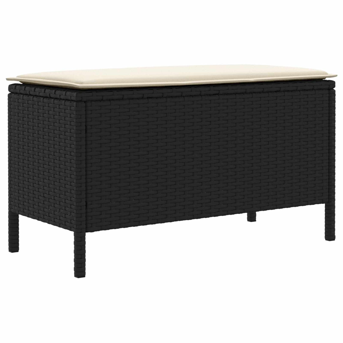vidaXL Σκαμπό Κήπου Μαύρο και Κρέμα 80 x 38 x 45 cm Ράτα PE