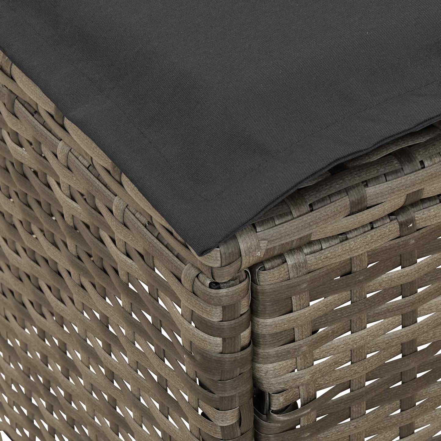 vidaXL Σκαμπό Κήπου Γκρι και Σκούρο Γκρι 80 x 38 x 45 cm Ράτα PE