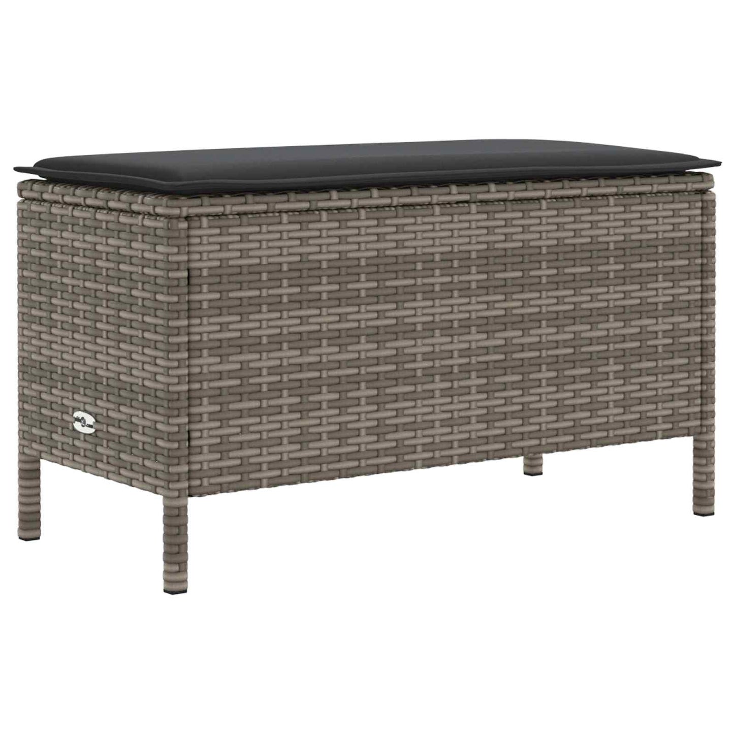 vidaXL Σκαμπό Κήπου Γκρι και Σκούρο Γκρι 80 x 38 x 45 cm Ράτα PE
