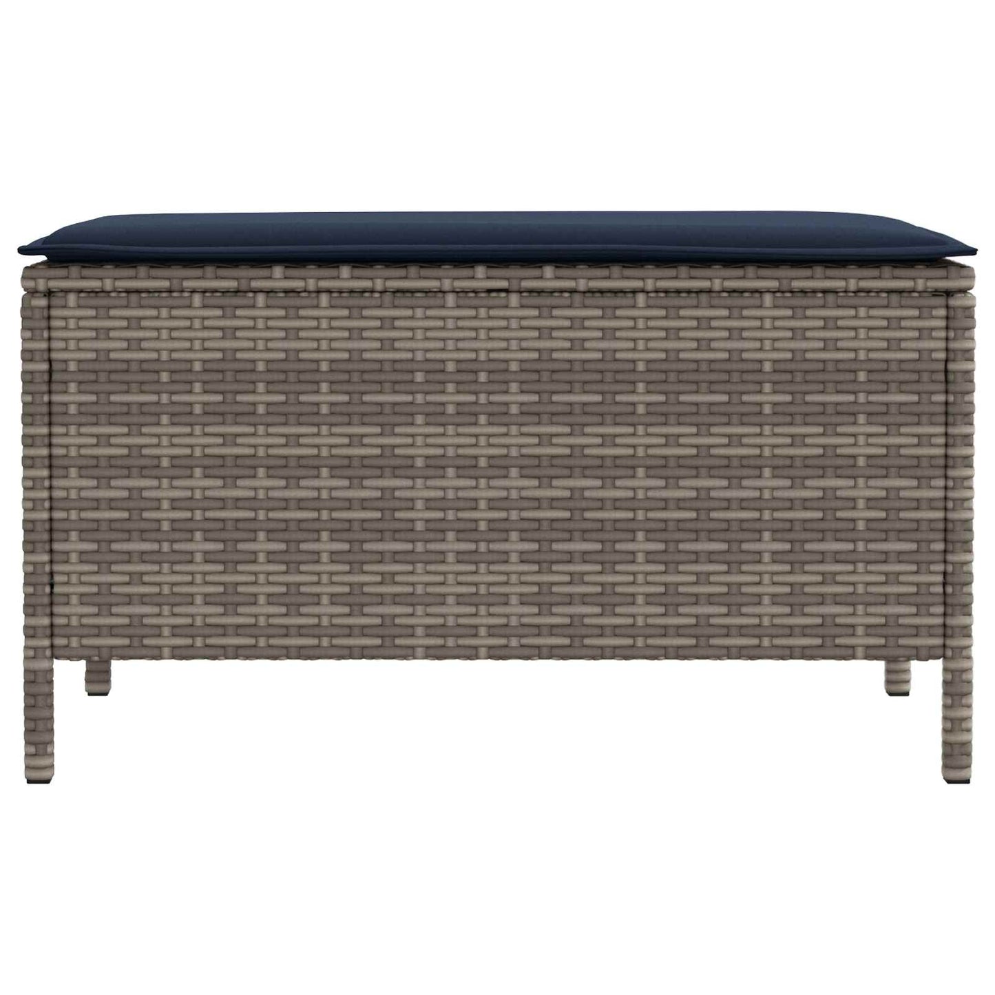 vidaXL Σκαμπό Κήπου Γκρι και Navy Blue 80 x 38 x 42 εκ Ράτα PE