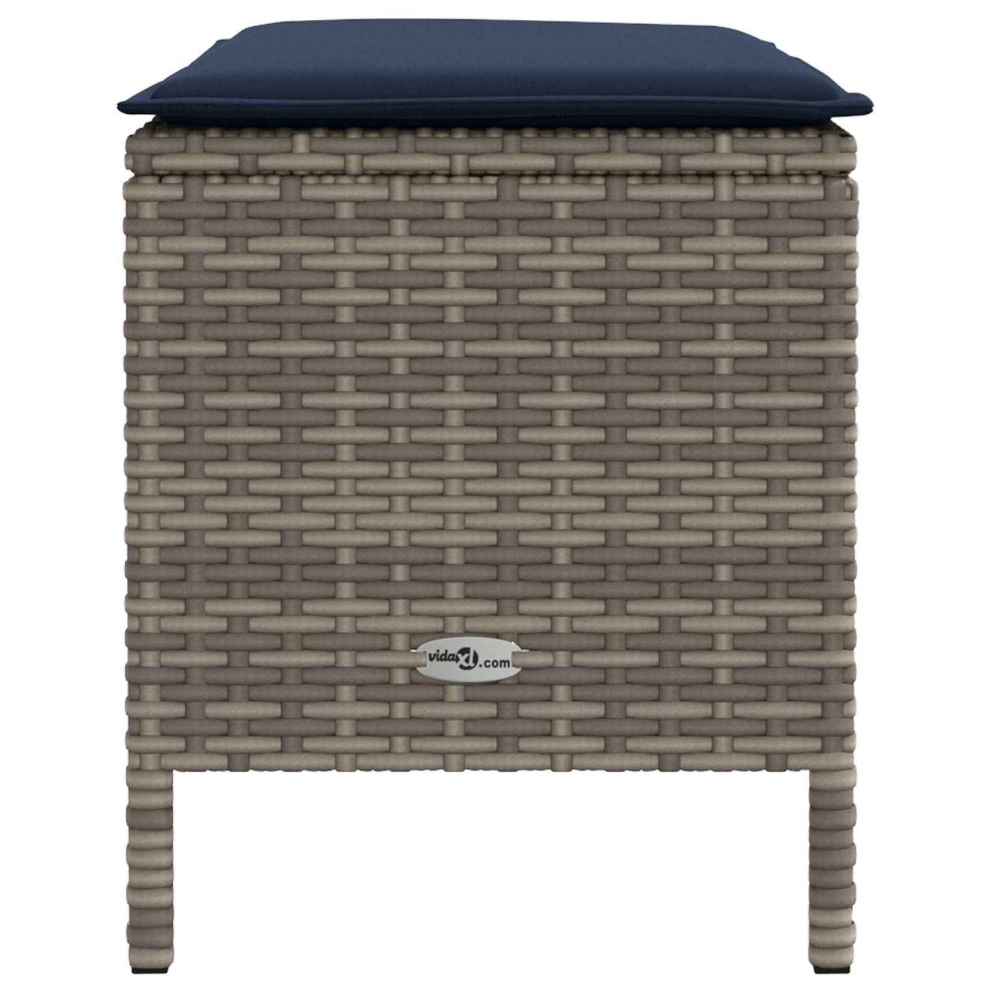 vidaXL Σκαμπό Κήπου Γκρι και Navy Blue 80 x 38 x 42 εκ Ράτα PE