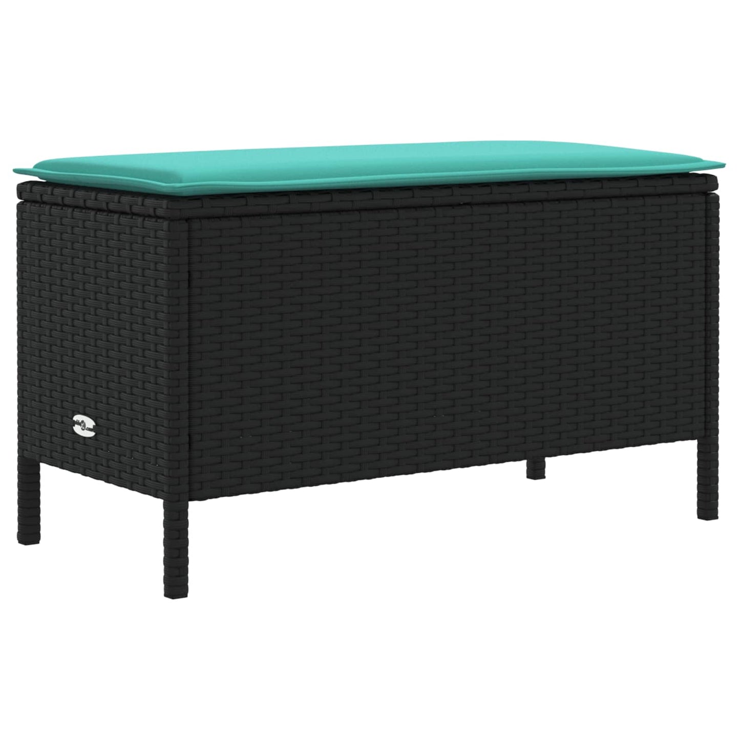 vidaXL Σκαμπό Κήπου Μαύρο και Τυρκουάζ 80 x 38 x 42 εκ Ράτα PE