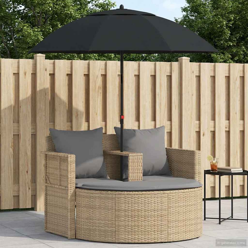 vidaXL Καναπές Κήπου 8 pcs Μπέζ και Ανοιχτό Γκρι συνθετικό ρατάν