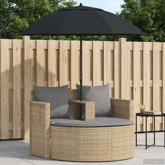 vidaXL Καναπές Κήπου 8 pcs Μπέζ και Ανοιχτό Γκρι συνθετικό ρατάν