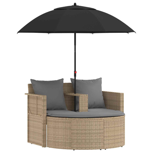 vidaXL Καναπές Κήπου 8 pcs Μπέζ και Ανοιχτό Γκρι συνθετικό ρατάν