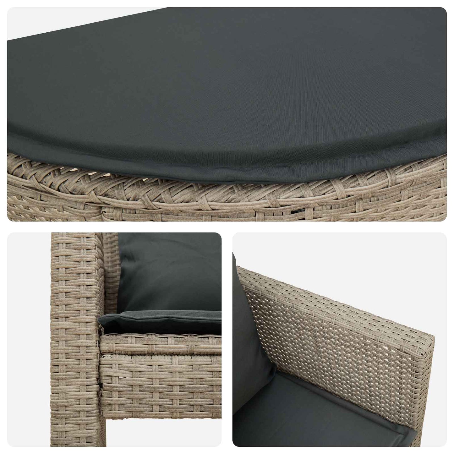 vidaXL Καναπές Κήπου με μαξιλάρι 8 pcs Ανοιχτό Γκρι και Σκούρο Γκρι