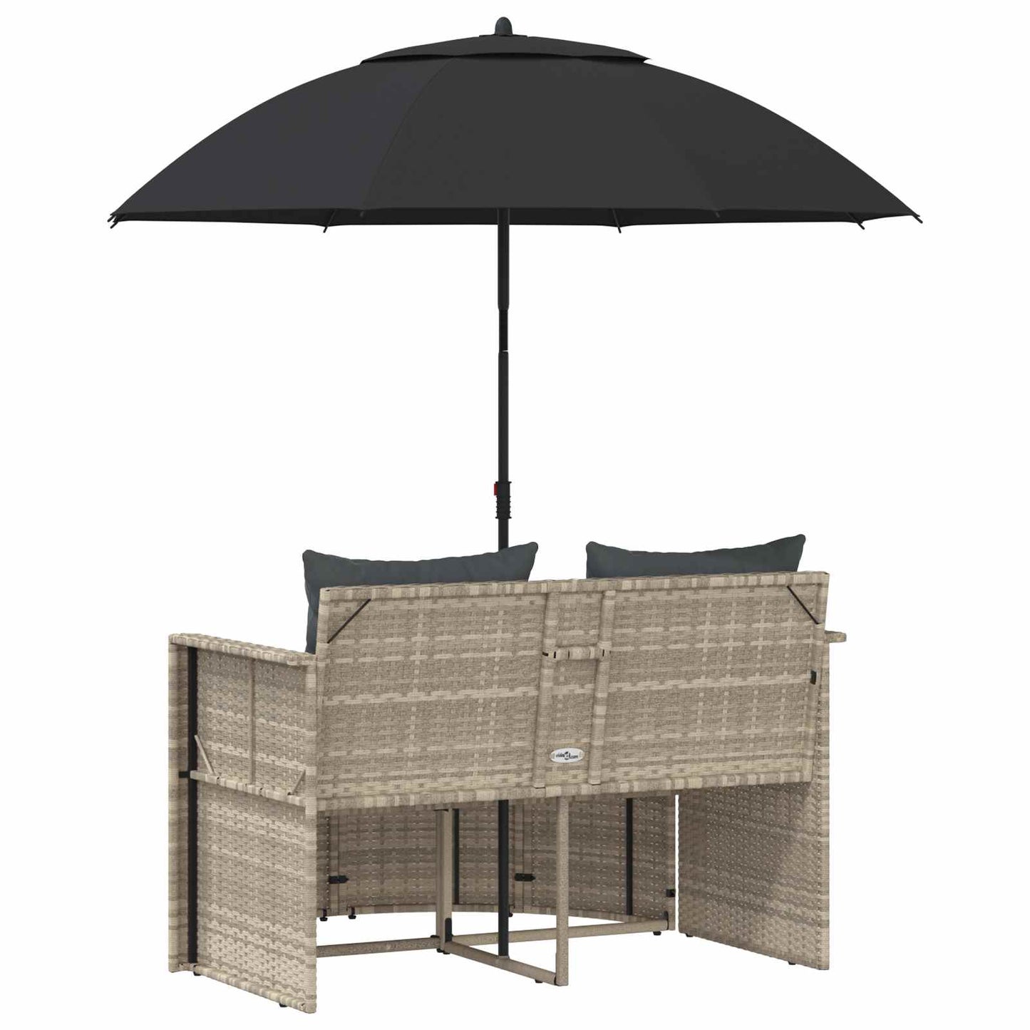 vidaXL Καναπές Κήπου με μαξιλάρι 8 pcs Ανοιχτό Γκρι και Σκούρο Γκρι