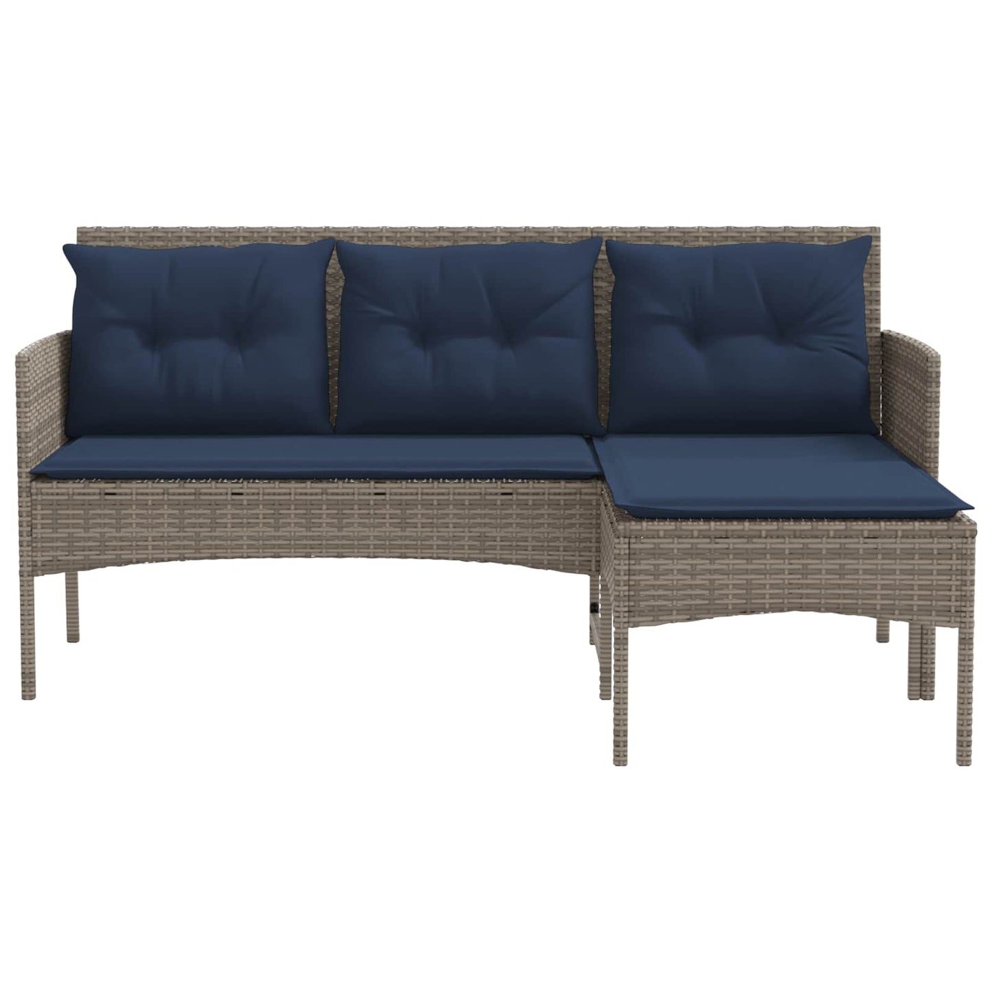 vidaXL Σετ Καναπέ Κήπου 2 pcs Γκρι και Navy Blue συνθετικό ρατάν
