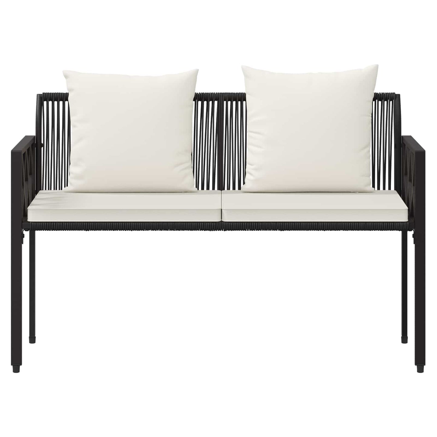 vidaXL Εξωτερικά παγκάκια 2 -Seater 116 x 56 x 75 εκ. συνθετικό ρατάν
