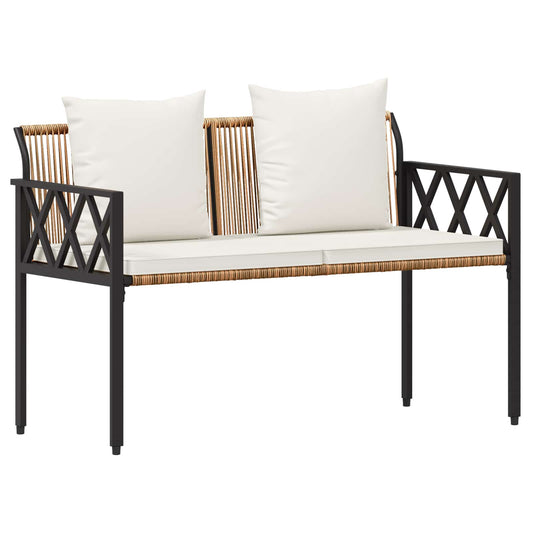 vidaXL Εξωτερικά παγκάκια 2 -Seater 116 x 56 x 75 εκ. συνθετικό ρατάν