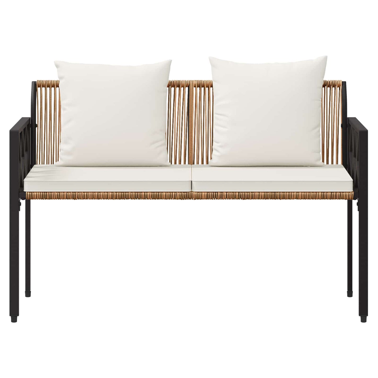 vidaXL Εξωτερικά παγκάκια 2 -Seater 116 x 56 x 75 εκ. συνθετικό ρατάν