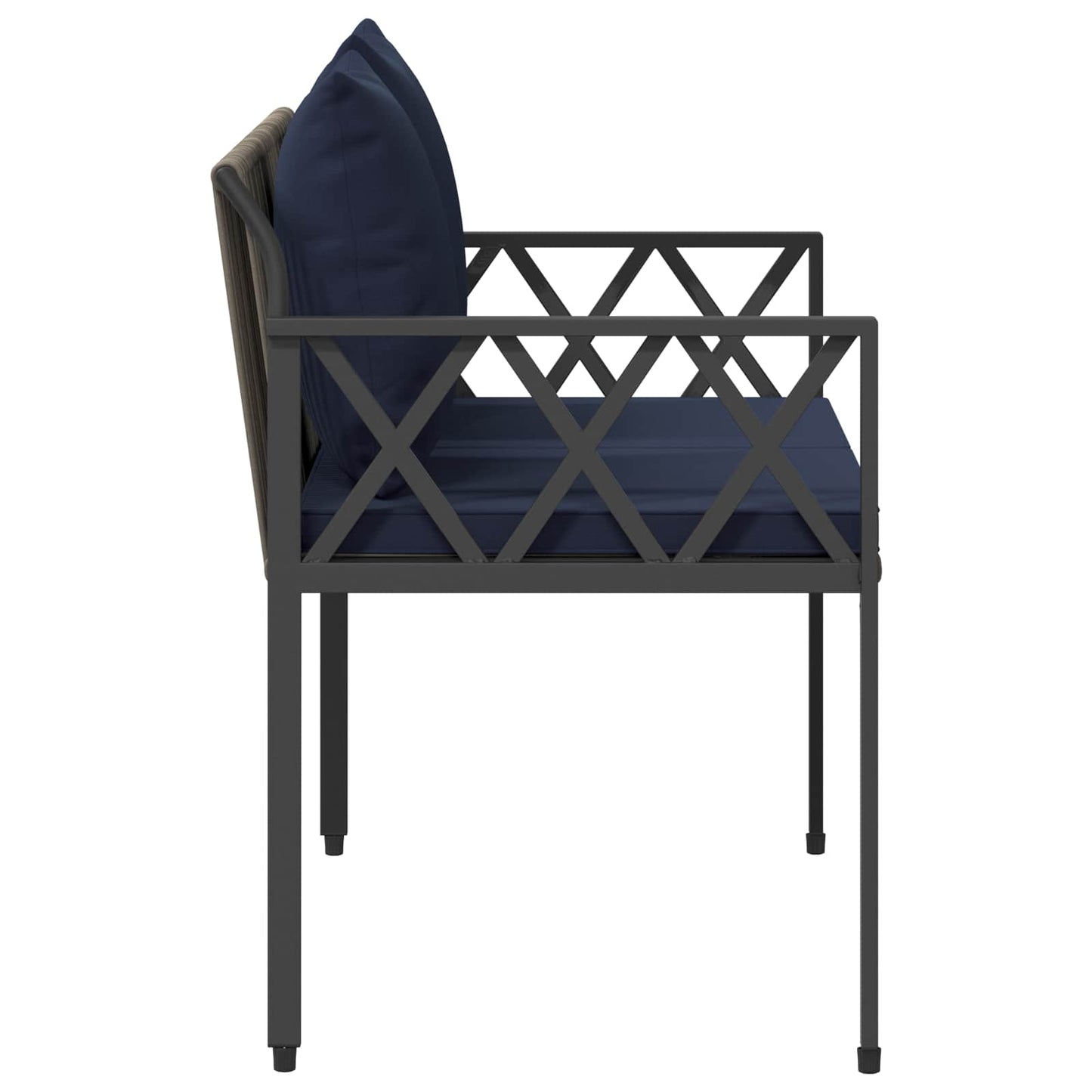 vidaXL Εξωτερικά παγκάκια 2 -Seater 116 x 56 x 75 εκ. συνθετικό ρατάν